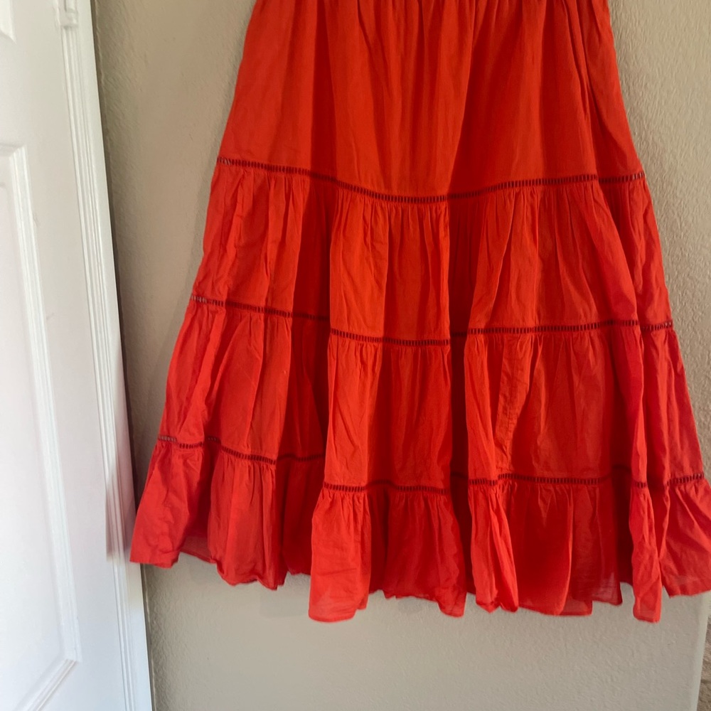 Women's Red/Orange Tiered Skirt